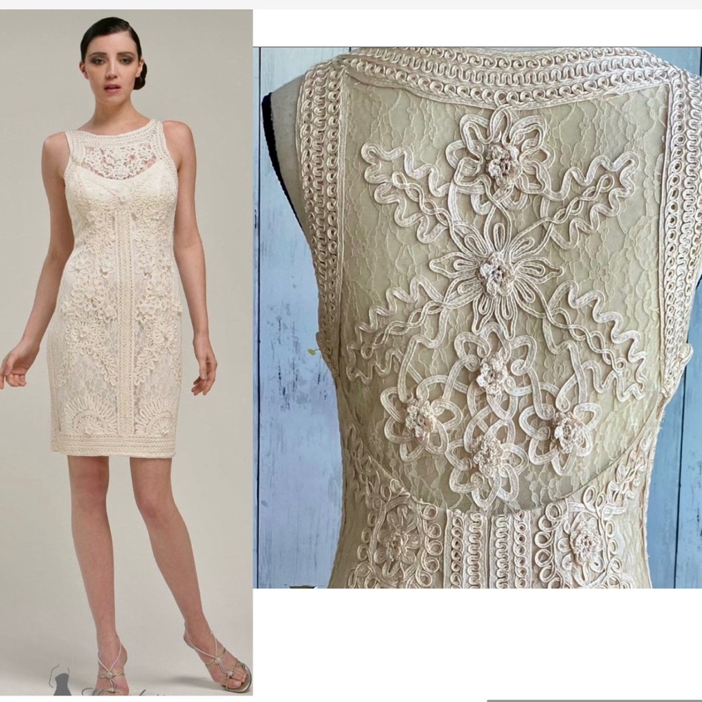 Sue Wong Illusion Soutache Embroidery Dress
